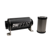 DeatschWerks Stainless Steel 10AN 10 Micron Universal Inline Fuel Filter Housing Kit (110mm)