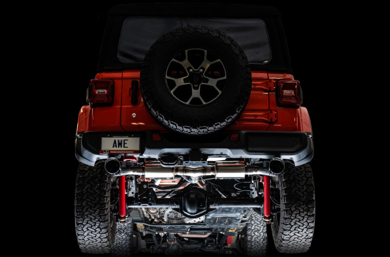 AWE Tuning 2018+ Jeep Wrangler JL/JLU Tread Edition Axle-Back Dual Exhaust with Diamond Black Tips