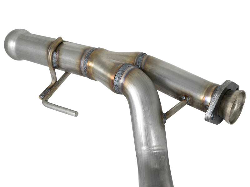 aFe Power Twisted Steel Y-Pipe 2-1/4 Inch to 2-1/2 Inch 409 Stainless Steel for Jeep Wrangler JL & Gladiator JT V6-3.6L