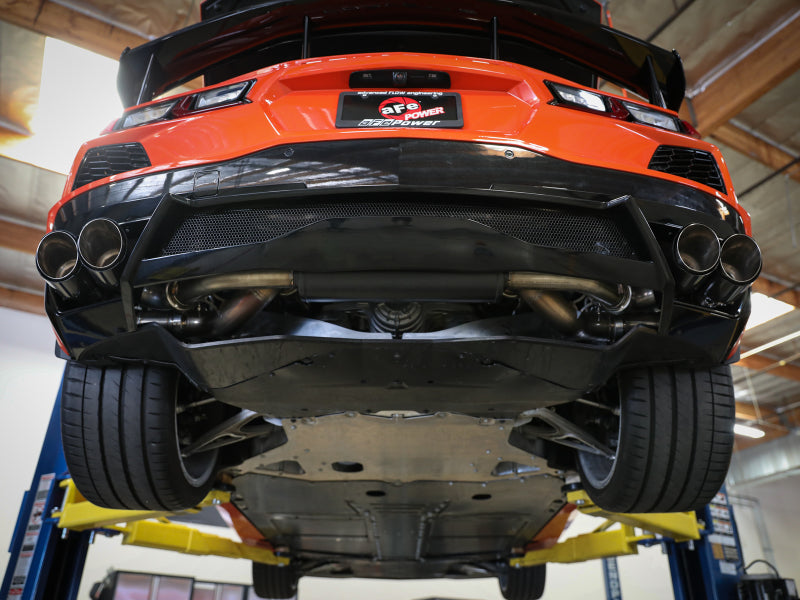 aFe MACH Force-Xp 3 Inch to 2-1/2 Inch Stainless Steel Cat-Back Exhaust System with Carbon Fiber Tips for Chevrolet Corvette C8 (2020-2026)