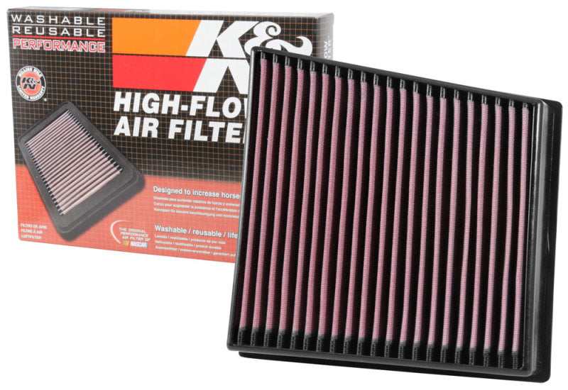 K&N Engineering 33-5065 High-Flow Reusable Air Filter for Chevrolet Silverado 2500HD and GMC Sierra 2500HD/3500HD (2017)