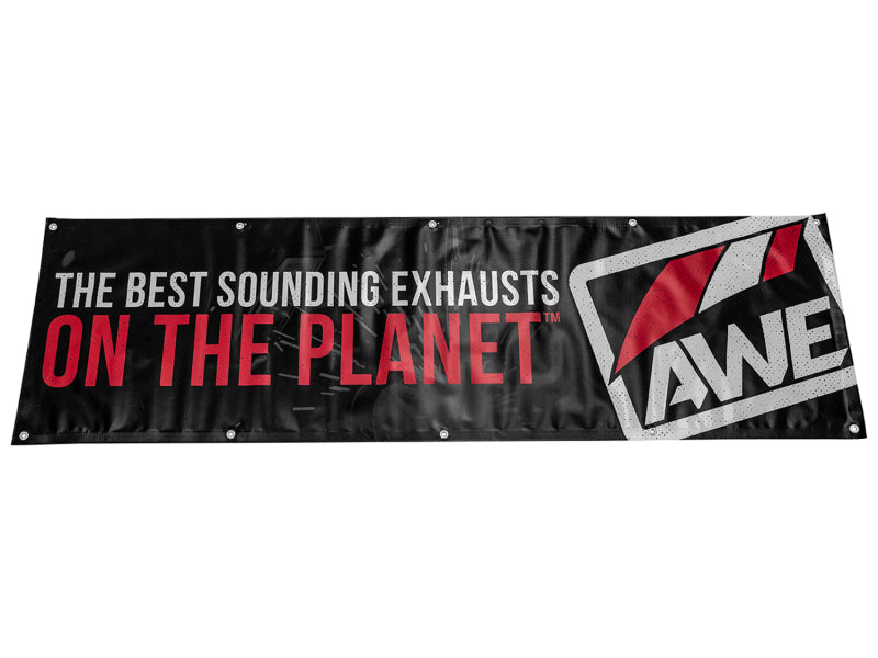 AWE Tuning Bay Banner - 7-Foot Wide Automotive Wall Decor with Grommets and Gloss Finish
