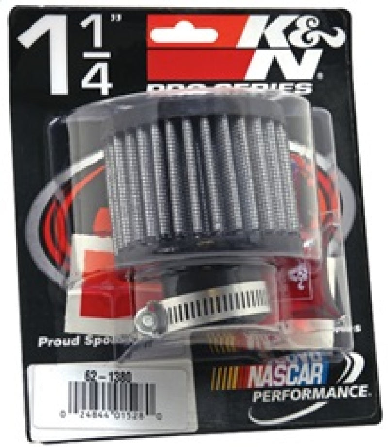K&N Engineering 62-1380 1.25-inch Flange ID x 3-inch OD x 2.5-inch Height Rubber Base Crankcase Vent Filter