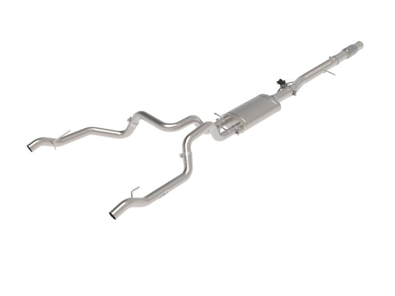 aFe Gemini XV 4-inch to Dual 3-inch 304 Stainless Steel Cat-Back Exhaust System with Cutout for GM Silverado/Sierra 1500 2019-2021