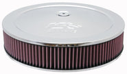 K&N Engineering Round Air Filter Assembly Part 60-1430 – 12 Inch ID, Chrome Stainless Steel