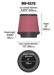K&N Universal Clamp-On Air Filter for Ford F-250 Super Duty – 6-inch Flanged, 7-1/2-inch Base, 5-7/8-inch Top, 6-inch Height Part Number RU-5173