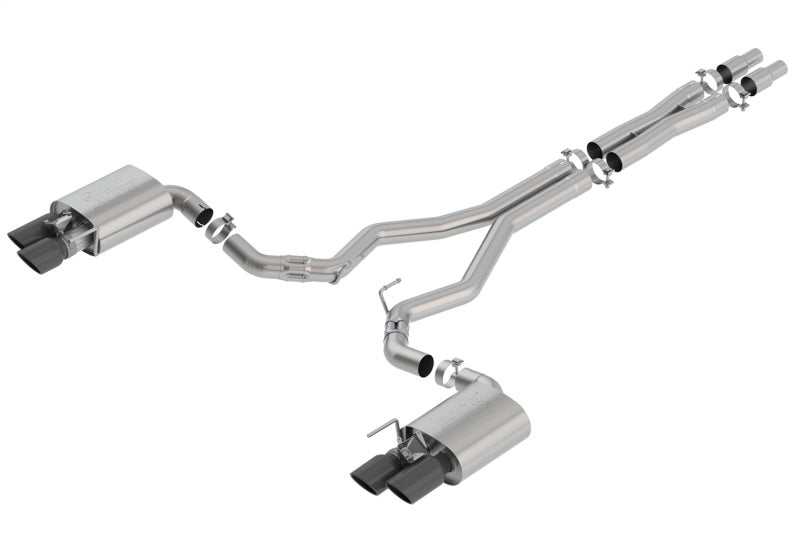 Borla ATAK Cat-Back Exhaust System for 2018-2023 Ford Mustang GT with Black Chrome Tips