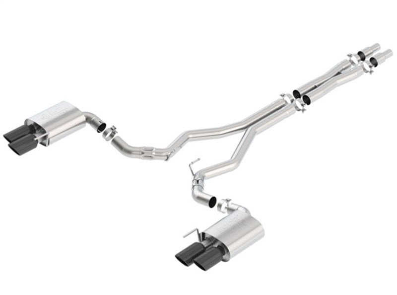 Borla ATAK Cat-Back Exhaust System for 2018-2023 Ford Mustang GT with Black Chrome Tips - Part #140746BC