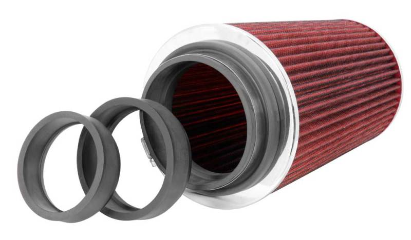 K&N Engineering Universal Air Filter Chrome Round Tapered - 4 Inch Flange ID, 1.125 Inch Flange Length, 9.5 Inch Height