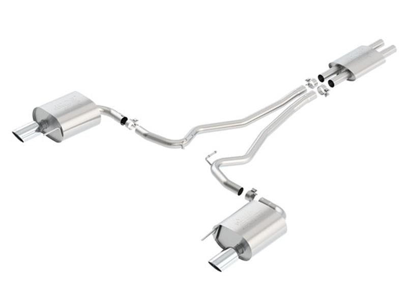 Borla ATAK Cat-Back Exhaust System for 2015-2017 Ford Mustang 3.7L V6 | 2.25-inch Pipe with 4-inch Single Round Rolled Tips