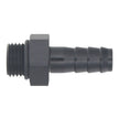 DeatschWerks 6AN ORB Male to 3/8 Inch Male Triple Barb Fitting with O-Ring - Anodized Matte Black