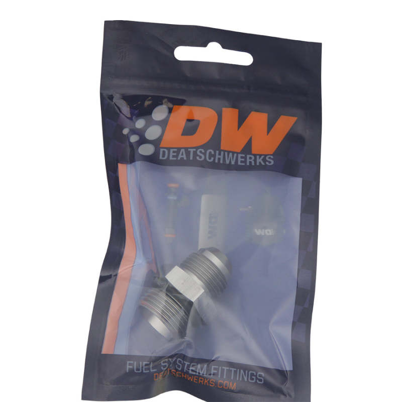 DeatschWerks 10AN ORB Male to 8AN Male Flare Adapter with O-Ring - Anodized Titanium Fuel Fitting