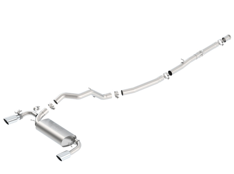Borla ATAK Cat-Back Exhaust System for 2016-2018 Ford Focus RS 2.3L – Round Angle-Cut Tips, Split Rear Exit