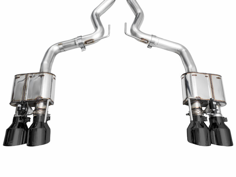 AWE Tuning SwitchPath Cat-Back Exhaust for Ford Mustang Dark Horse S650 with Quad Diamond Black Tips