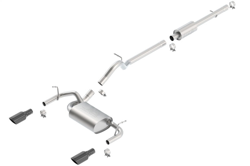 Borla Black Chrome Touring Cat-Back Exhaust System for 2012-2018 Jeep Wrangler JKU 3.6L V6