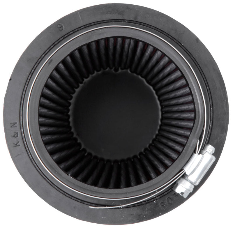 K&N Engineering Universal Rubber Round Air Filter, 3.31in Flange ID, 4.75in Base OD, 3.5in Top OD, 6.5in Height