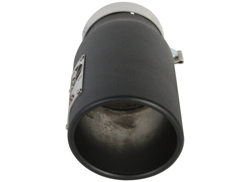 aFe Power Diesel Exhaust Tip Black - 4 in Inlet x 5 in Outlet x 12 in Length Bolt-On, Right Side