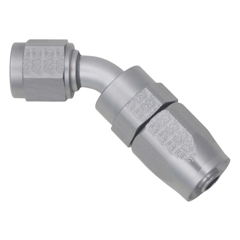 DeatschWerks 6AN Female Swivel 45-Degree Hose End CPE - Anodized DW Titanium