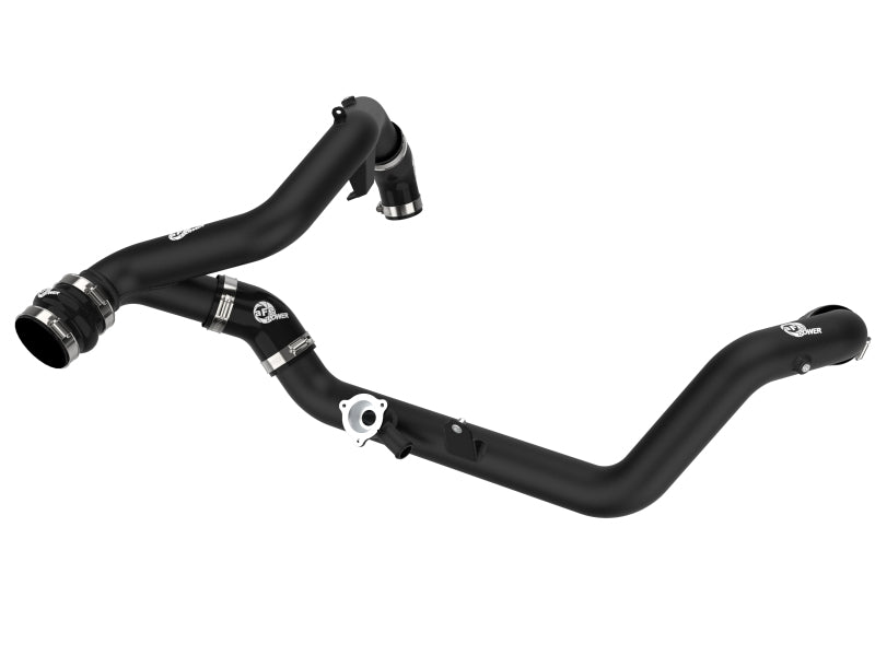 aFe Bladerunner 2-1/4 Inch Aluminum Hot Charge Pipe Kit for Ford Explorer and Lincoln Aviator (2020-2023) in Black