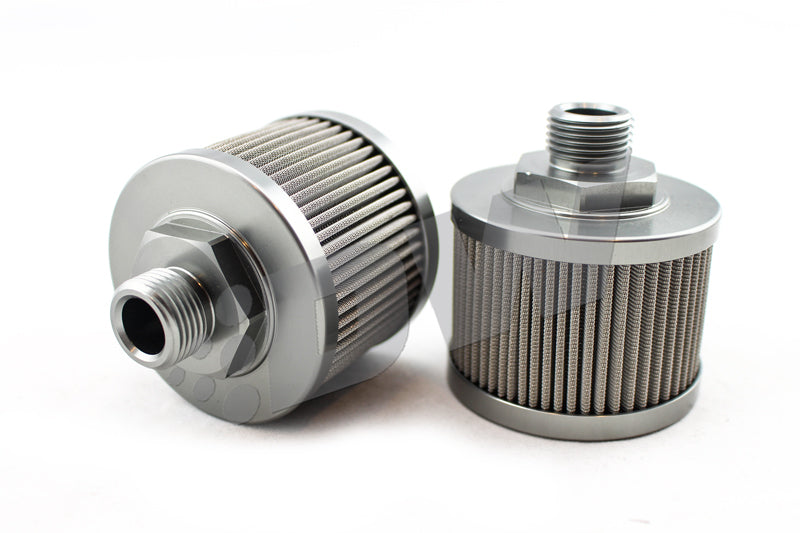 DeatschWerks Stainless Steel 8AN 100 Micron Universal Fuel Pump Pre-Filter for In-line Fuel Pumps