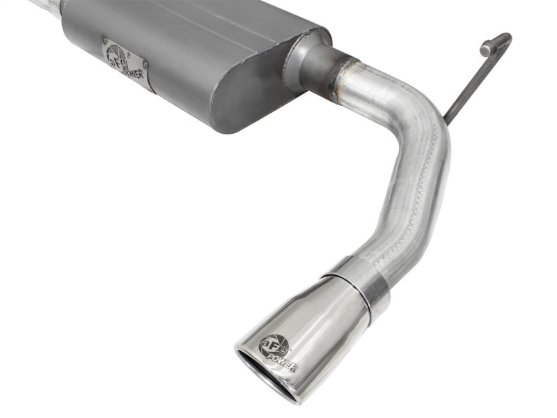 aFe Scorpion 2-1/2 Inch Aluminized Steel Axle-Back Exhaust System with Polished Tip for Jeep Wrangler (2007-2018) V6-3.6L/3.8L