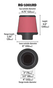 K&N Engineering Universal Air Filter Chrome Round Tapered - 4 Inch Flange ID, 1.125 Inch Flange Length, 5.5 Inch Height