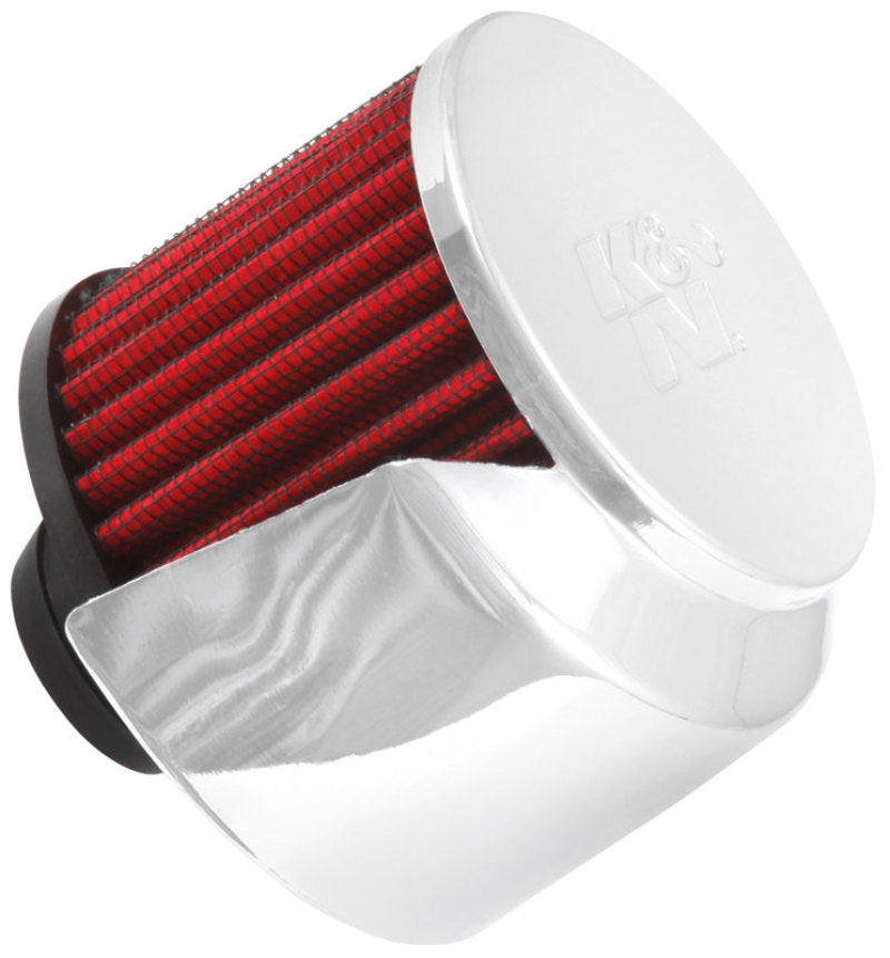 K&N Engineering 62-1516 Chrome Top Crankcase Vent Filter with Deflector Shield and 1-1/4 Inch Flange