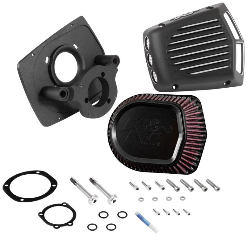 K&N Street Metal Intake System for 2001-2016 Harley-Davidson Softail and Dyna Models - Shaker Black