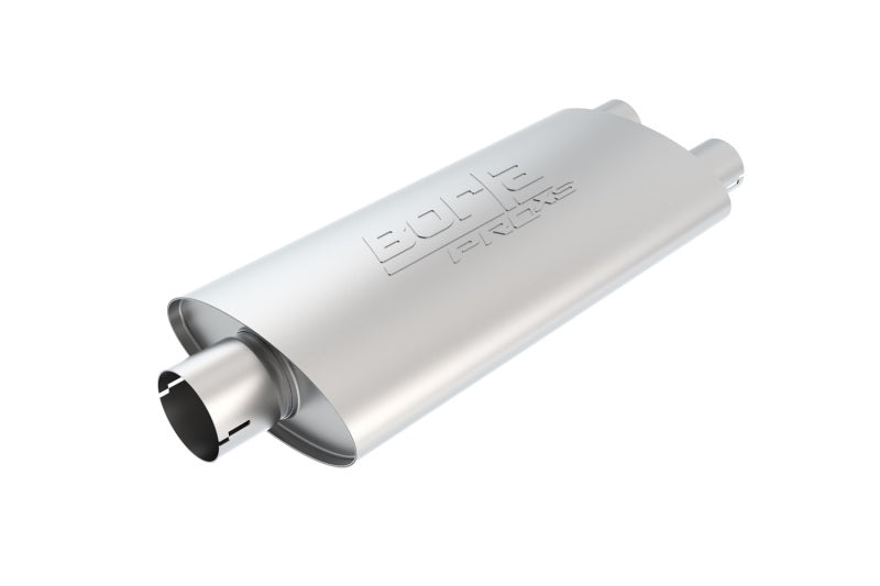 Borla PRO-XS Universal Muffler with 2.5-inch Inlet and Dual Outlets – Notched Design for Easy Installation