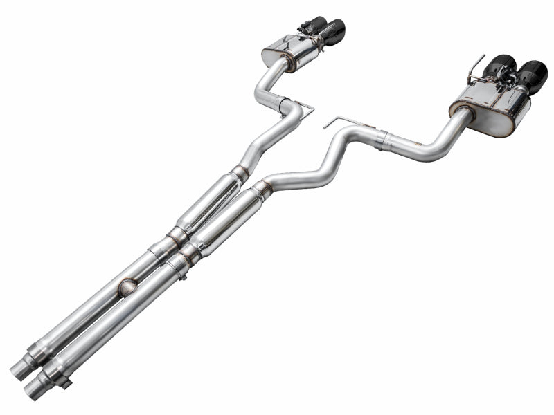 AWE Tuning SwitchPath Cat-Back Exhaust for Ford Mustang Dark Horse S650 with Quad Diamond Black Tips