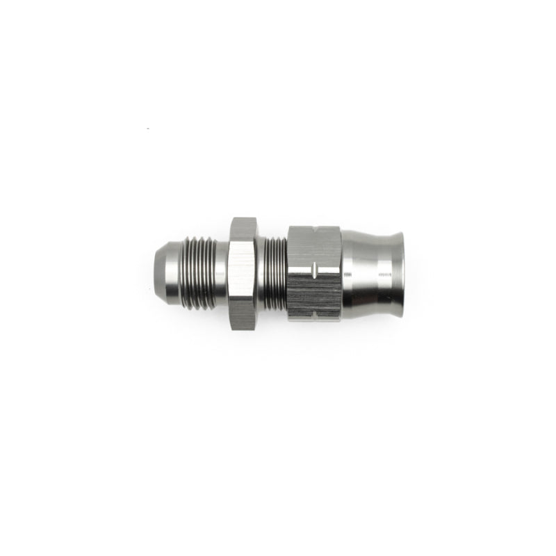DeatschWerks 6AN Male Flare to 3/8 Inch Hardline Compression Adapter - Anodized Matte Black
