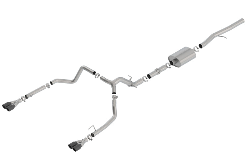 Borla 19 Chevrolet Silverado / GMC Sierra 1500 6.2L SS ATAK Cat-Back Exhaust System with Black Chrome Tips (Part #140776BC)