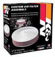 K&N Engineering 14-inch Red Custom Air Cleaner Assembly with 5.125-inch ID and 14-inch OD