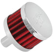 K&N Engineering 62-1015 Chrome Crankcase Vent Filter with Steel Base and Top, 1/2 Inch Diameter Tube