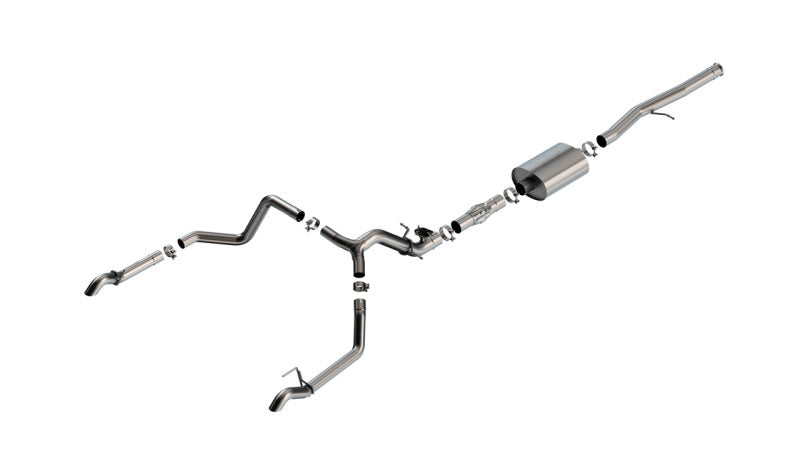 Borla ATAK Cat-Back Exhaust System for 2024-2025 Silverado 1500 ZR2 & Sierra 1500 AT4X 6.2L V8 with Valve Simulator and Turn Down Tips