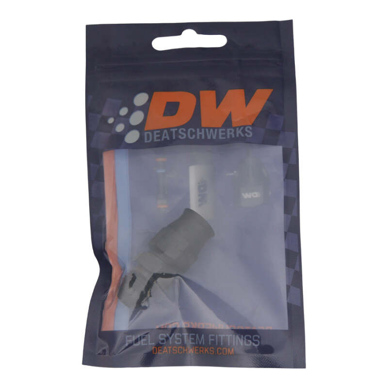 DeatschWerks 6AN Male Flare to 3/8 Inch Hardline Compression Adapter - Anodized Matte Black