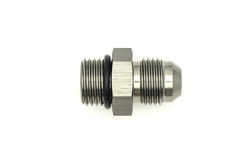 DeatschWerks 6AN ORB Male to 6AN Male Flare Adapter with O-Ring - Anodized Titanium