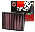 K&N Engineering 33-5000 High-Flow Reusable Air Filter for 2013-2015 Ford Fusion 2.0L L4
