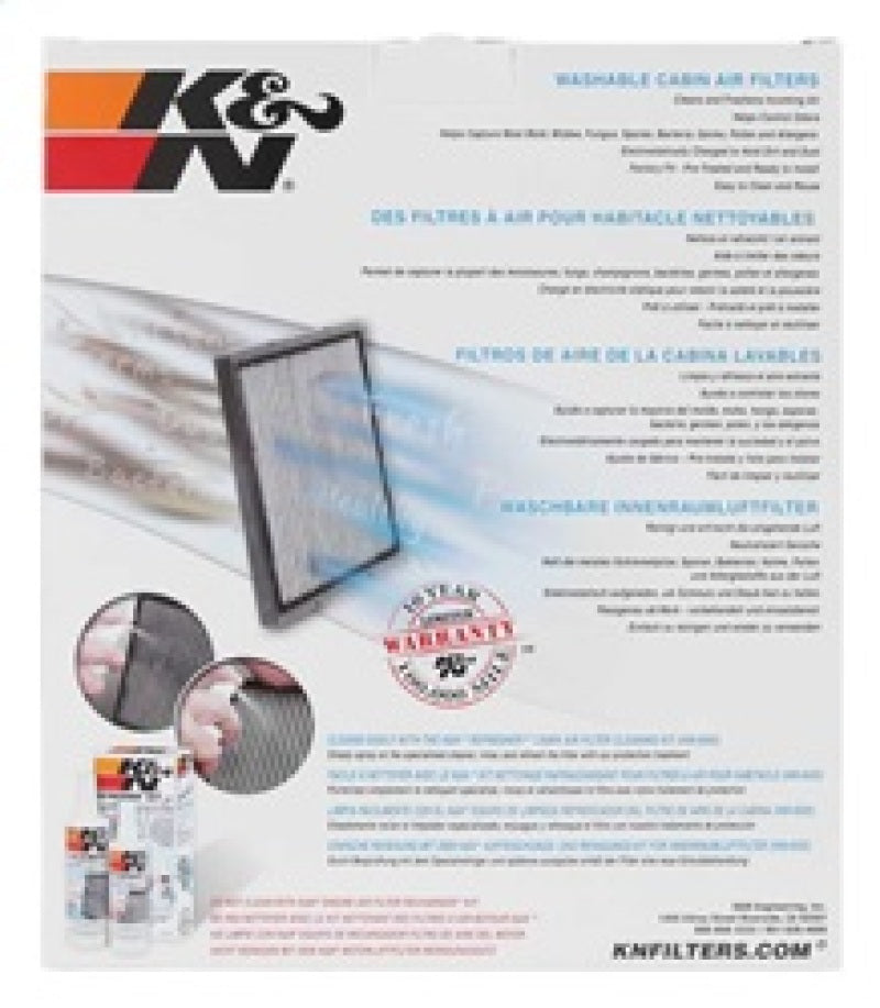 K&N 2010-2015 Chevrolet Camaro Cabin Air Filter Part VF3017 – Washable Synthetic Filter for Enhanced Interior Air Quality