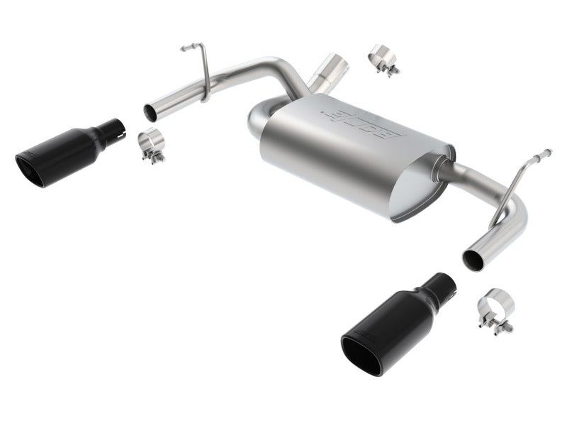 Borla 11834BC Touring Axle-Back Exhaust System for 2012-2018 Jeep Wrangler JK/JKU 3.6L V6 with Black Chrome Tips