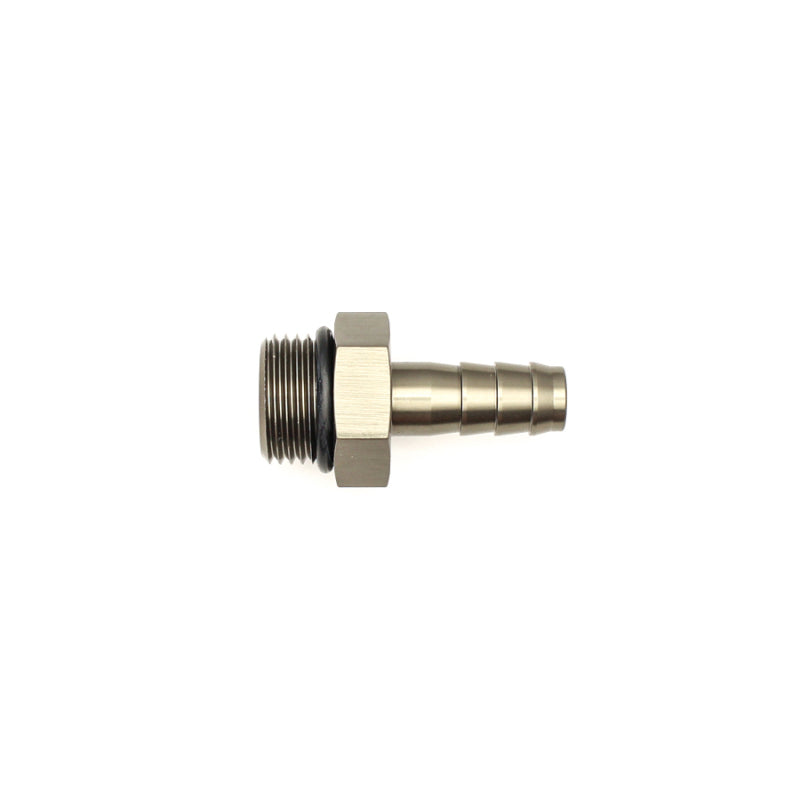 DeatschWerks 8AN ORB Male to 3/8 Inch Male Triple Barb Fitting with O-Ring – Anodized Titanium