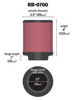 K&N Engineering Universal Rubber Air Filter - 2.5 inch Inlet, 3.5 inch Outer Diameter, 4 inch Height