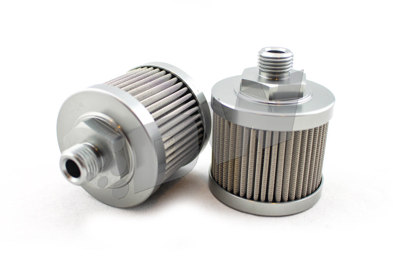 DeatschWerks Stainless Steel 6AN 100 Micron Universal Fuel Pump Pre-Filter - Part Number 8-01-06100