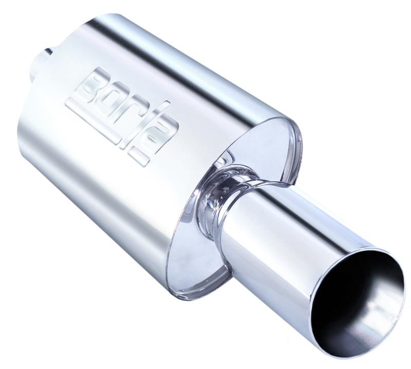 Borla Boomer Muffler Thumper Oval 2-1/4 inch Inlet, 4 inch Side Round Outlet, Part #40057