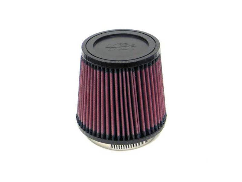 K&N Engineering Universal Rubber Air Filter Part Number RU-4250 - 3.75-inch Flange ID, 5.375-inch Base OD, 4.375-inch Top OD, 5-inch Height