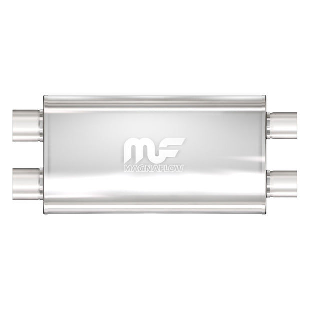 MagnaFlow 12568 Stainless Steel Oval Performance Muffler – 5 x 11 Inch, 2.5 Inch Dual Inlet/Outlet