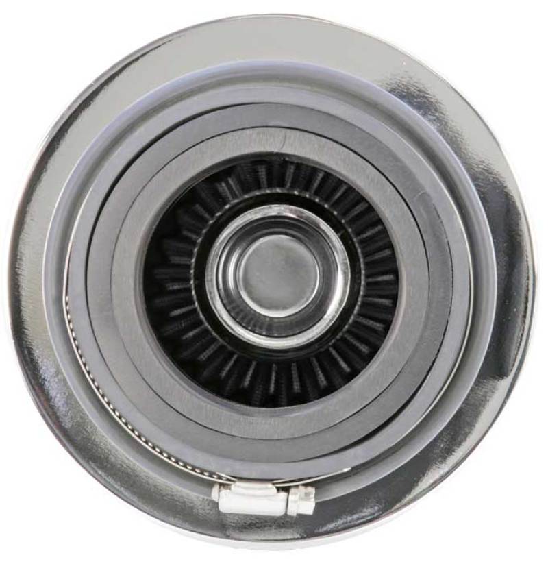 K&N Engineering RG-1001WT Universal Chrome Round Tapered Air Filter – 4-Inch Flange, Reusable and Washable