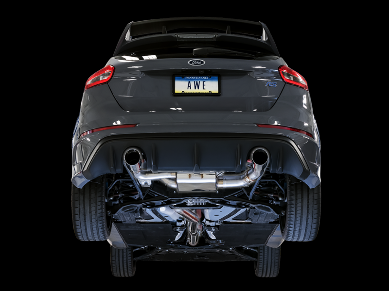 AWE Tuning Ford Focus RS SwitchPath Cat-Back Exhaust with Remote - Diamond Black Tips