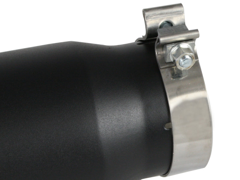aFe Power Diesel Exhaust Tip Black - 4 in Inlet x 5 in Outlet x 12 in Length Bolt-On, Right Side