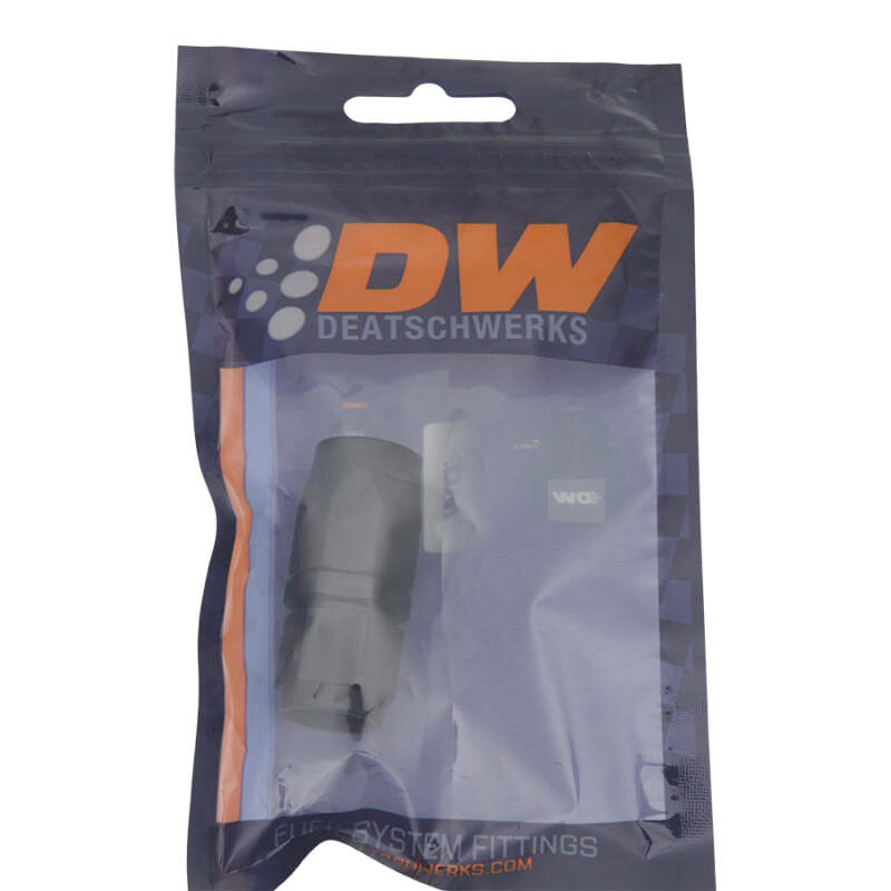 DeatschWerks 6AN Female Swivel Straight Hose End CPE - Anodized Matte Black